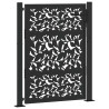 Puerta de jardín diseño de hoja de acero negra 105x130 cm 2