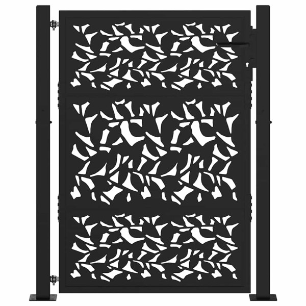 Puerta de jardín diseño de hoja de acero negra 105x130 cm M 3
