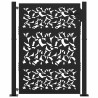 Puerta de jardín diseño de hoja de acero negra 105x130 cm 3