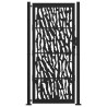 Puerta de jardín de diseño con raíl de acero negro 105x205 cm 3