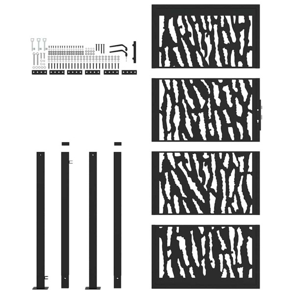 Puerta de jardín de diseño con raíl de acero negro 105x205 cm M 4