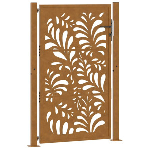 Puerta de jardín de acero desgastado diseño ondulado 105x155 cm H
