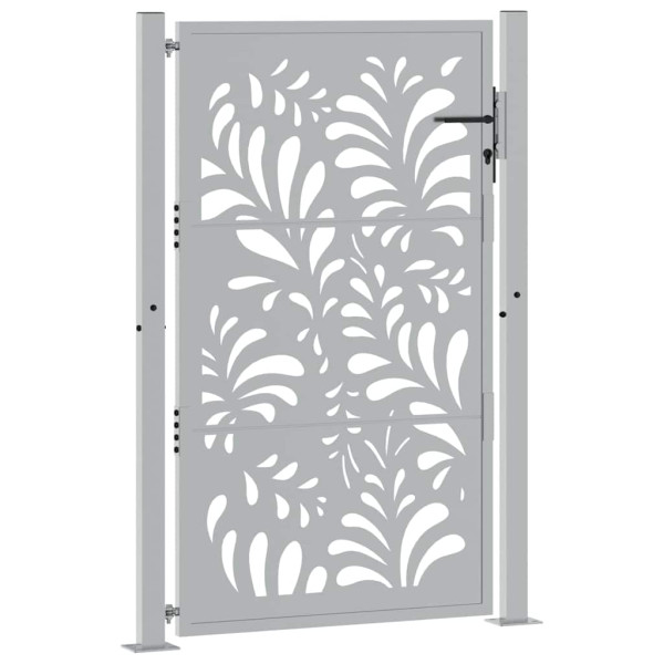 Puerta de jardín de acero desgastado diseño ondulado 105x155 cm M 3