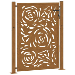 Portão de jardim 105x130 cm design de chama de aço resistente H