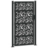 Puerta de jardín de diseño de hojas de acero negra 105x180 cm 2