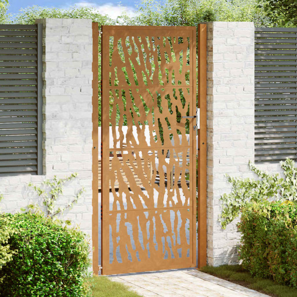 Puerta de jardín diseño con listón acero desgastado 105x205 cm D