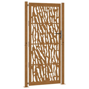 Puerta de jardín diseño con listón acero desgastado 105x205 cm H