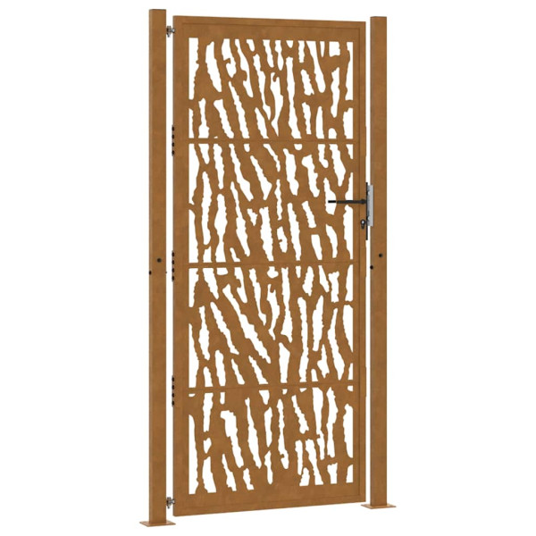 Puerta de jardín diseño con listón acero desgastado 105x205 cm M 2