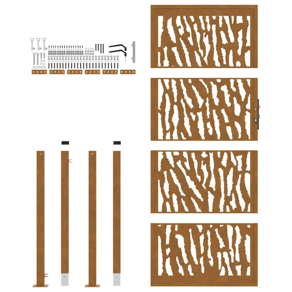 Puerta de jardín diseño con listón acero desgastado 105x205 cm M 5