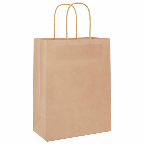 Bolsas de papel kraft con asas 250 uds marrón 21x11x28 cm M 3