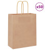 Bolsas de papel kraft con asas 50 uds marrón 18x8x22 cm 1