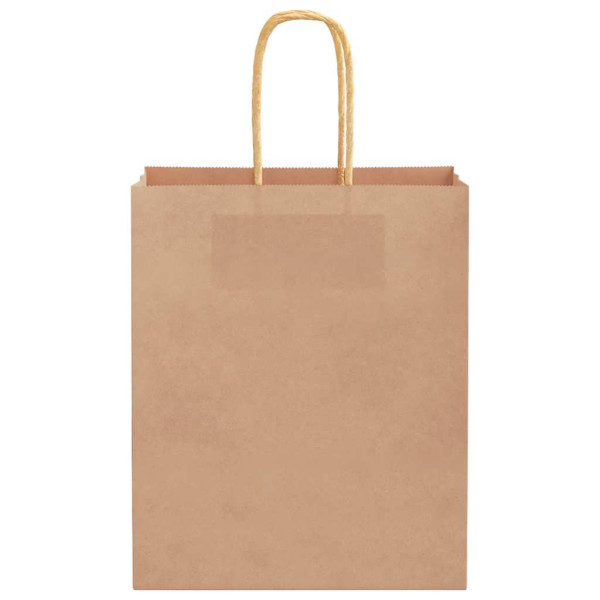 Bolsas de papel kraft con asas 50 uds marrón 18x8x22 cm M 5