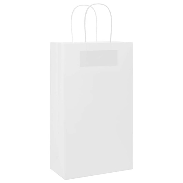 Bolsas de papel kraft con asas 50 uds blanca 21x11x36 cm M 3