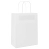 Bolsas de papel kraft con asas 50 uds blanca 21x11x28 cm 3