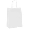 Bolsas de papel kraft con asas 50 uds blanca 21x11x28 cm 4