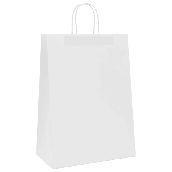 Sacos de papel 250 unid com alças branco 32x17x44 cm M 4