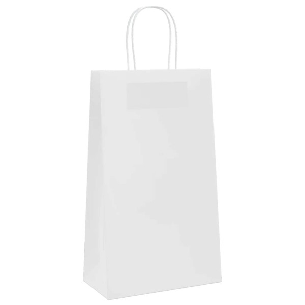 Bolsas de papel kraft con asas 250 uds blanca 21x11x36 cm M 4