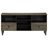 Mueble de TV madera maciza de mango negro 100x33x46 cm 3