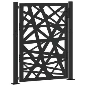Puerta de jardín de acero negra diseño luminoso 105x130 cm H