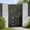 Puerta de jardín diseño ondulado de acero negro 105x155 cm 1