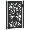 Puerta de jardín diseño ondulado de acero negro 105x155 cm 2