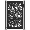 Puerta de jardín diseño ondulado de acero negro 105x155 cm 3