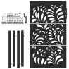 Puerta de jardín diseño ondulado de acero negro 105x155 cm 4