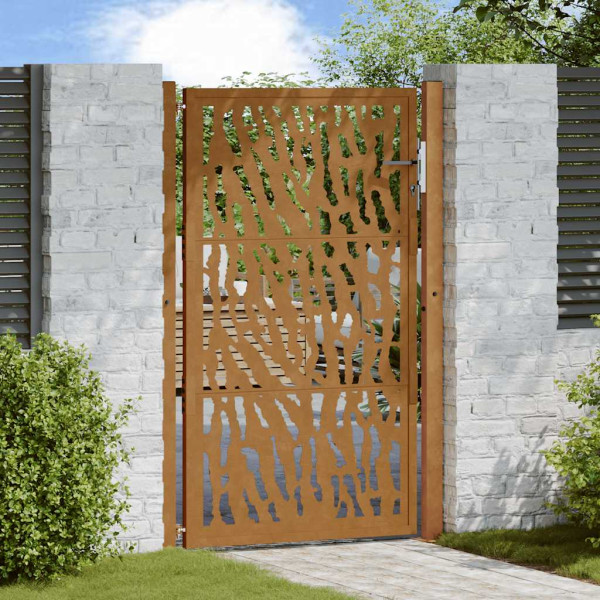 Puerta de jardín diseño con listón acero desgastado 105x155 cm D