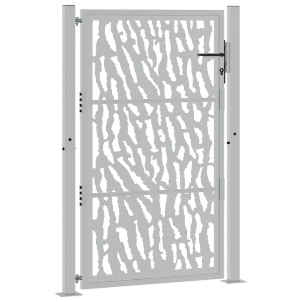 Puerta de jardín diseño con listón acero desgastado 105x155 cm M 3