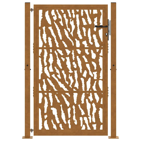 Puerta de jardín diseño con listón acero desgastado 105x155 cm M 4