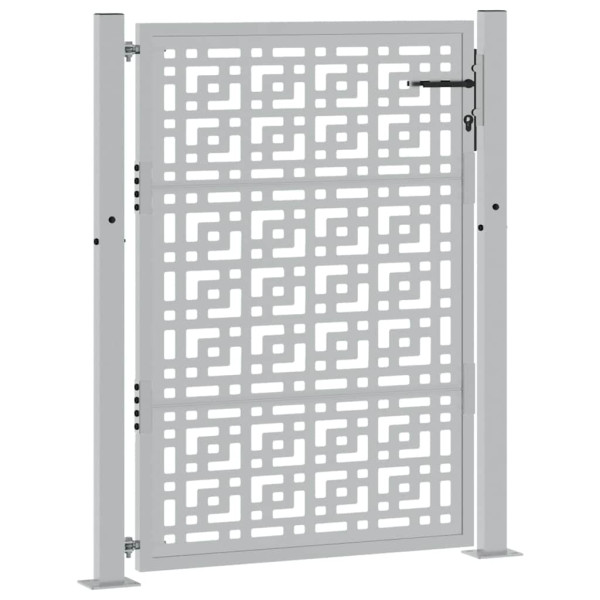 Puerta de jardín diseño en cruz de acero desgastado 105x130 cm M 3