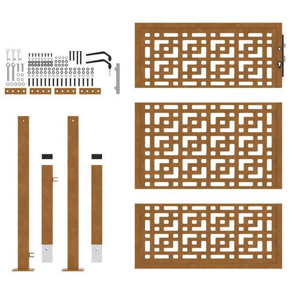 Portão de jardim 105x130 cm design cruzado de aço resistente M 5