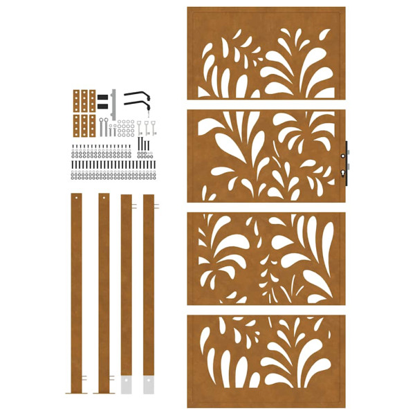 Portão de jardim 105x205 cm projeto de onda de aço resistente M 5