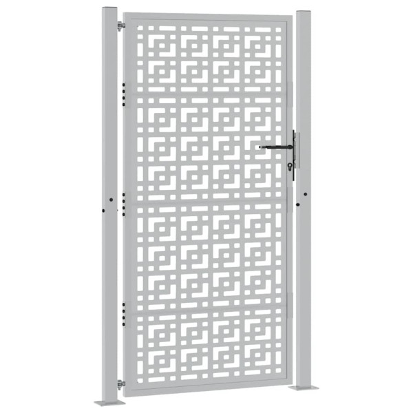 Puerta de jardín diseño en cruz de acero desgastado 105x180 cm M 3