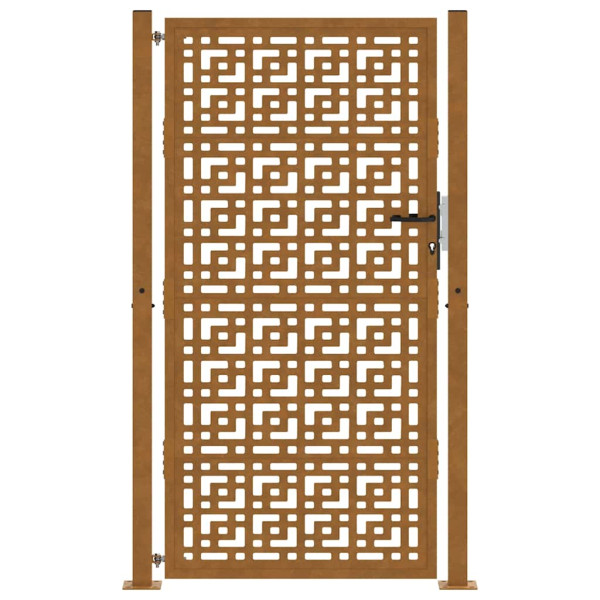 Portão de jardim 105x180 cm design cruzado de aço resistente M 4