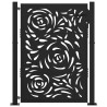Puerta de jardín diseño llama acero negro 105x130 cm 3