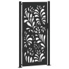 Puerta de jardín diseño ondulado de acero negro 105x205 cm 2