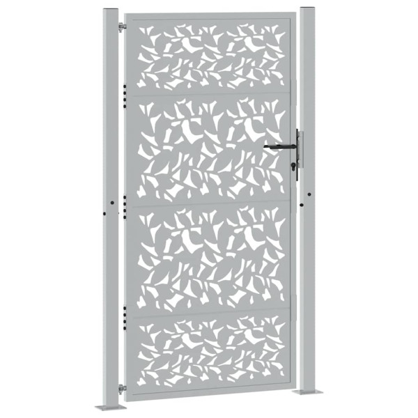 Puerta de jardín diseño de hojas de acero desgastado 105x180 cm M 3