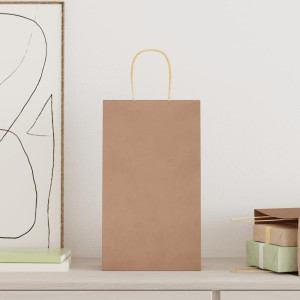 Bolsas de papel kraft con asas 250 uds marrón 21x11x36 cm H