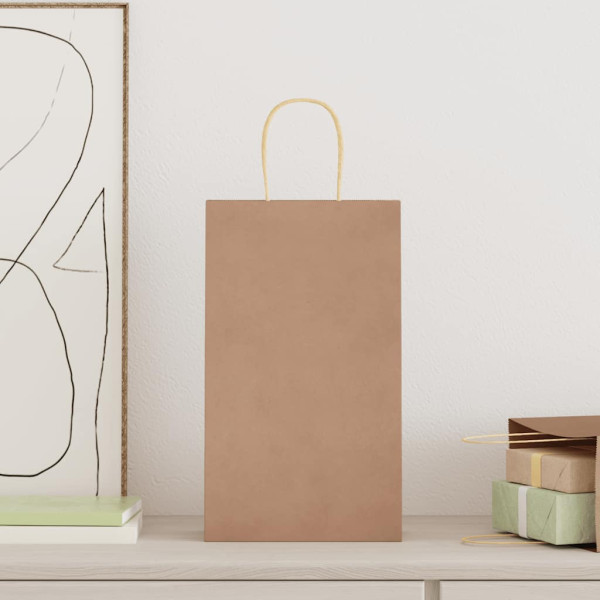 Bolsas de papel kraft con asas 250 uds marrón 21x11x36 cm M 2