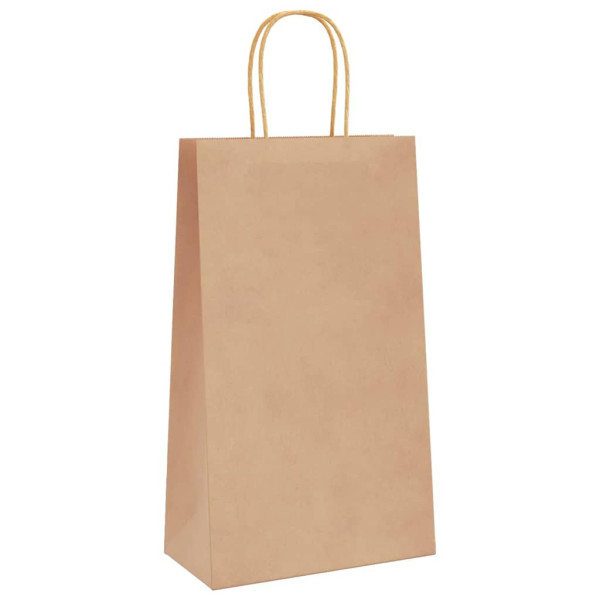 Bolsas de papel kraft con asas 50 uds marrón 21x11x36 cm M 4