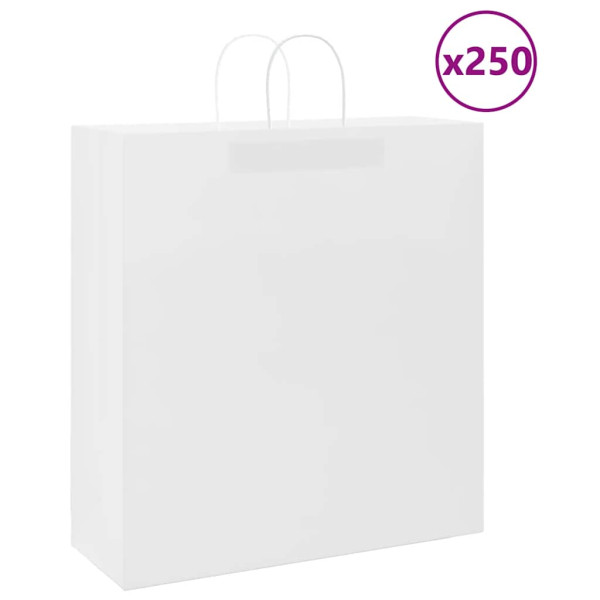 Bolsas de papel kraft con asas 250 uds blanca 45x17x48 cm D