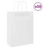 Bolsas de papel kraft con asas 50 uds blanca 26x12x35 cm 1