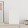 Bolsas de papel kraft con asas 50 uds blanca 26x12x35 cm 2