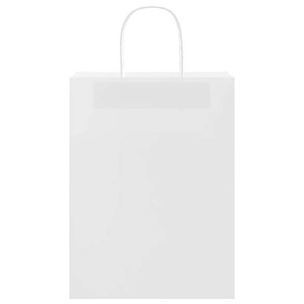 Bolsas de papel kraft con asas 50 uds blanca 26x12x35 cm M 5
