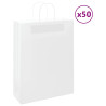 Sacos de papel 50 unid com alças branco 32x12x42 cm 1