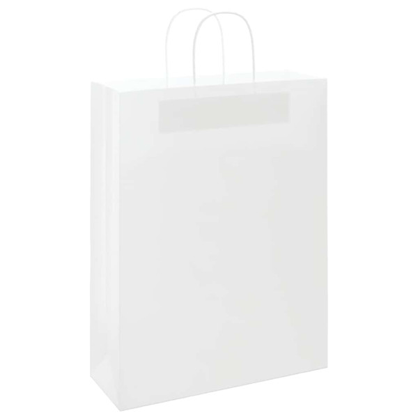Bolsas de papel kraft con asas 50 uds blanca 32x12x42 cm M 3