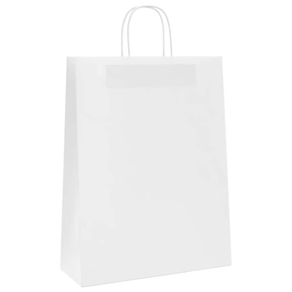 Sacos de papel 50 unid com alças branco 32x12x42 cm M 4
