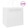 Bolsas de papel kraft con asas 250 uds blanca 26x17x25 cm 1