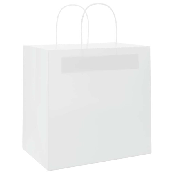 Sacos de papel 250 unid com alças branco 26x17x25 cm M 3
